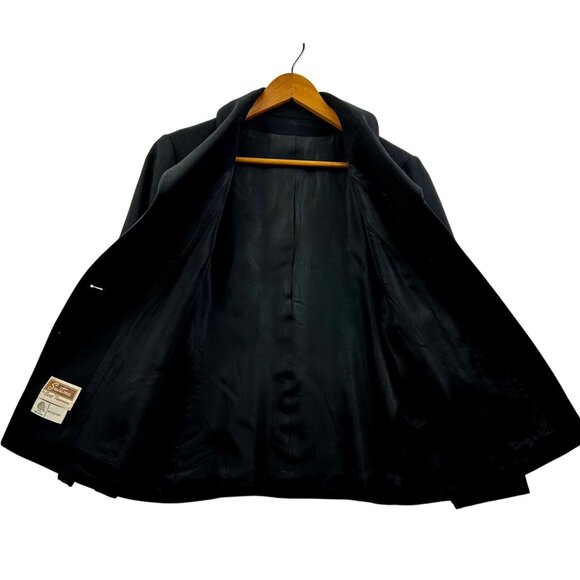 Vintage Suitime by Bert Newman 100% Wool Black Jacket Mod Minimalist Toggle Coat - Picture 6 of 9